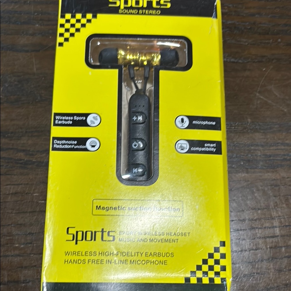 Wireless Earbuds - Black and Yellow